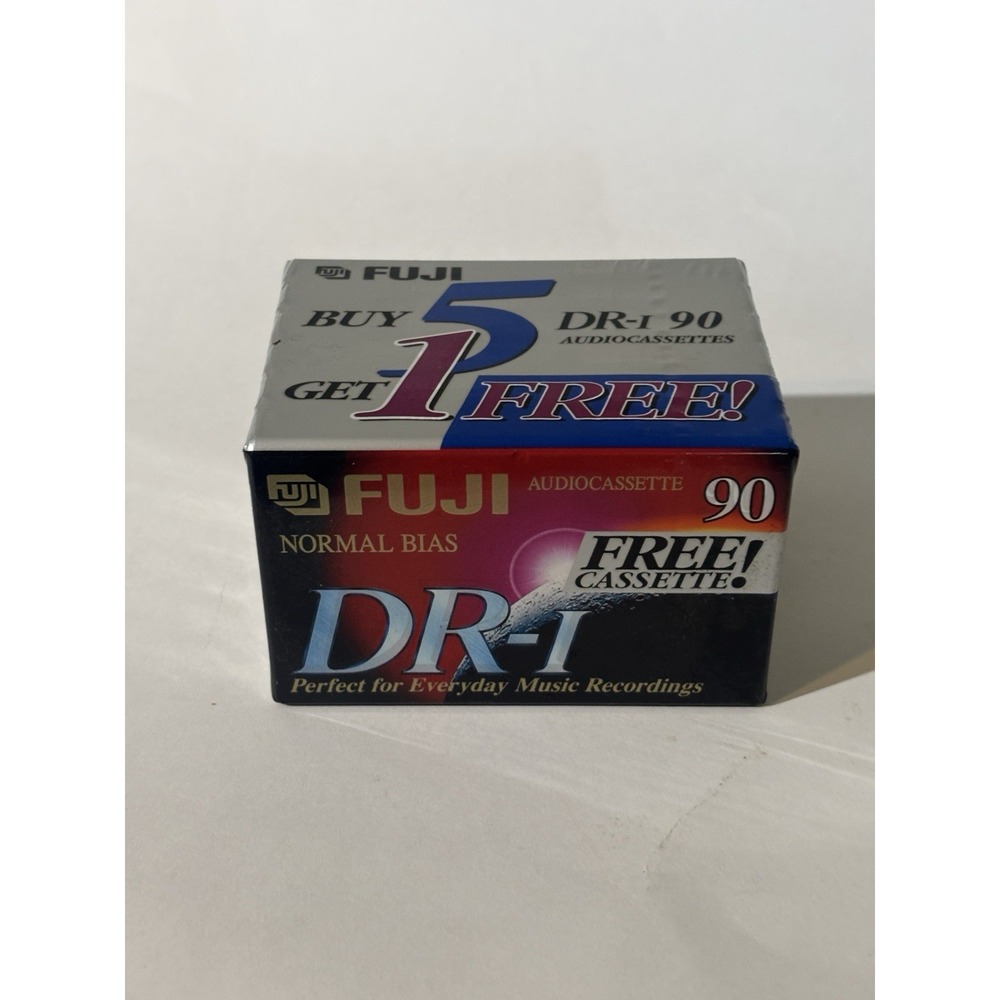 6-FUJI DR-I 90 Blank Audio Cassettes Type 1 Normal Bias -NOS-Sealed